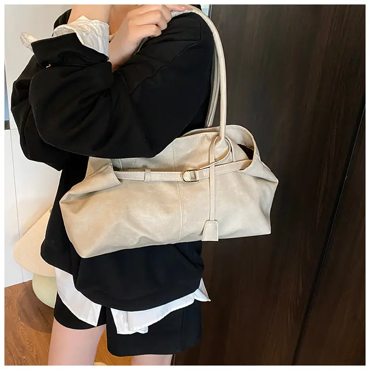 Women's Brown Leather Retro Shoulder Bag 2025 Spring New — feature 24