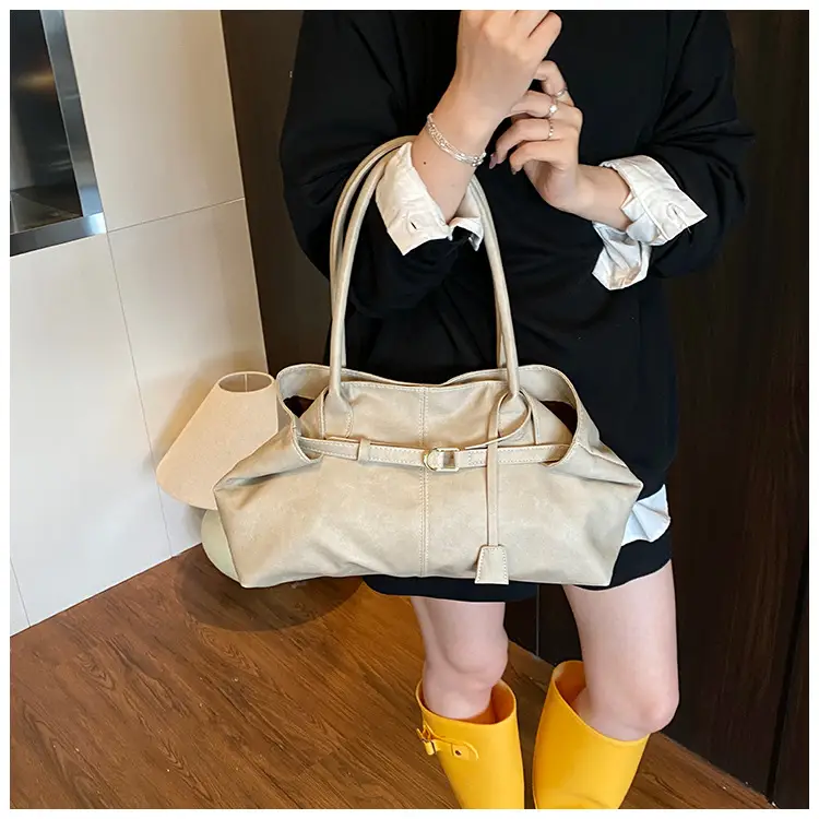 Women's Brown Leather Retro Shoulder Bag 2025 Spring New — feature 25