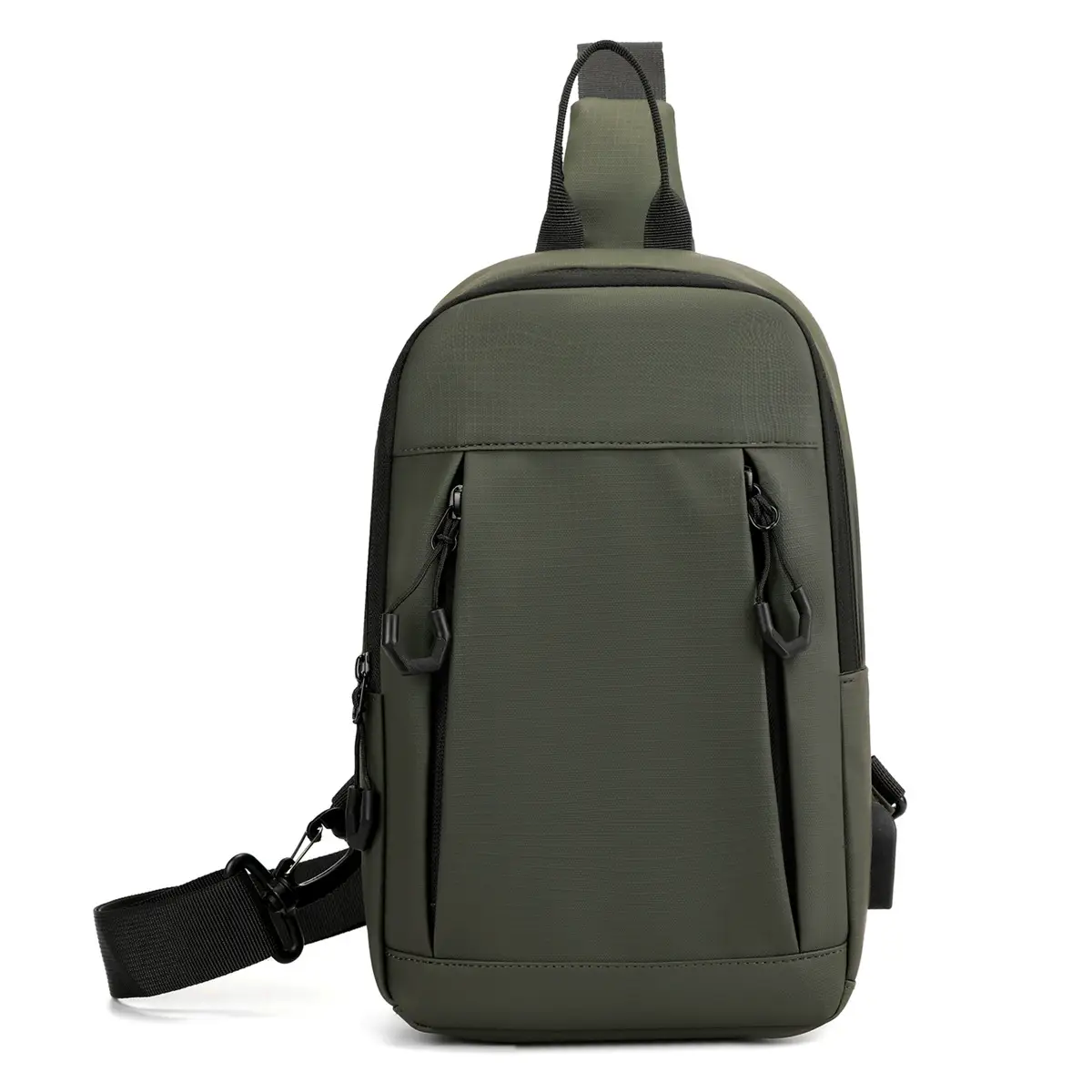 Men's Large Capacity Crossbody Bag Black Nylon Business Travel - Image 4