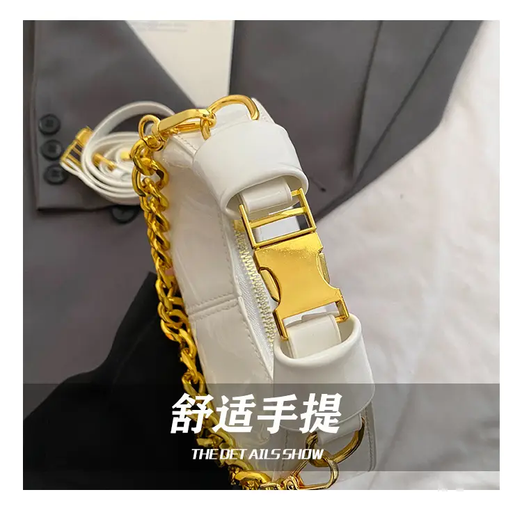 Women Korean Retro Chain Shoulder Crossbody Bag White 2025 — feature 8