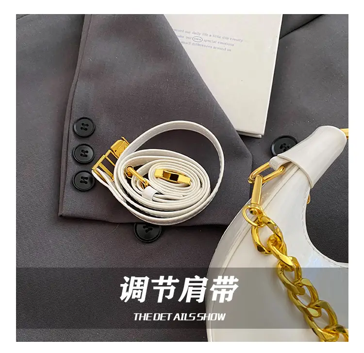 Women Korean Retro Chain Shoulder Crossbody Bag White 2025 — feature 9