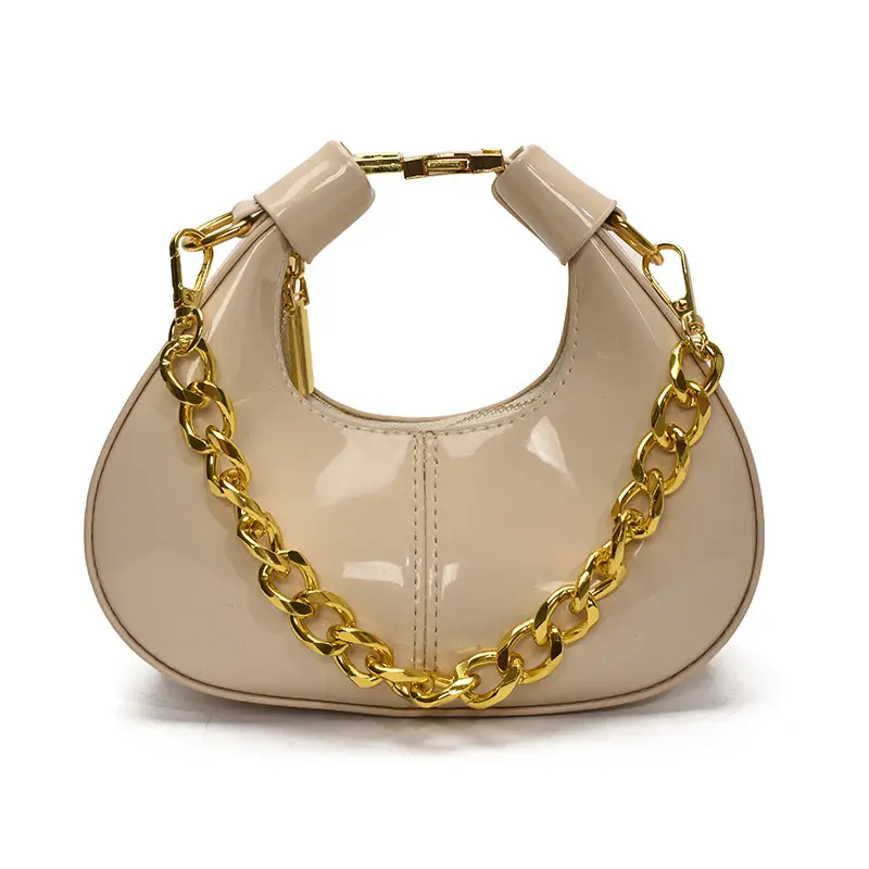 Women Korean Retro Chain Shoulder Crossbody Bag White 2025 - Image 3