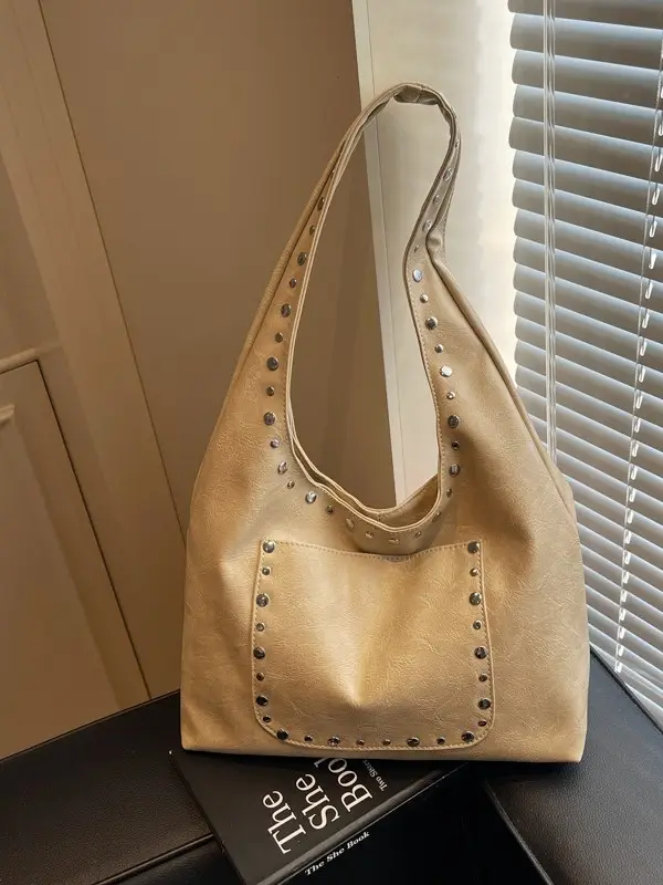 Studded Leather Shoulder Bag for Women 2026 - Image 5