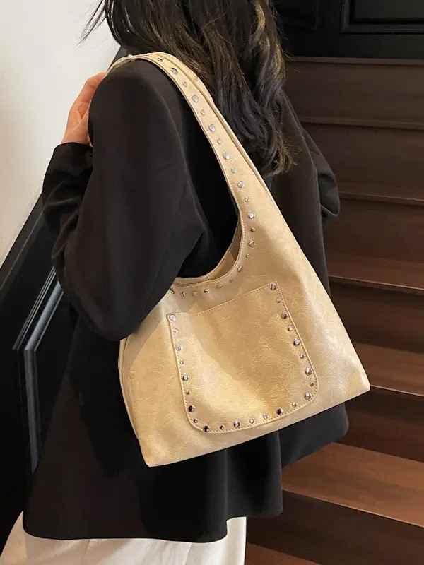 Studded Leather Shoulder Bag for Women 2026 - Image 6