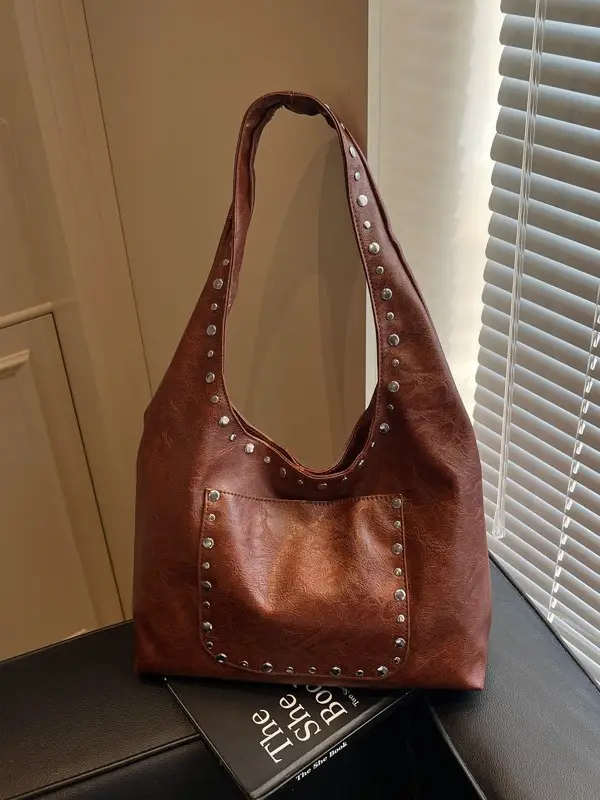 Studded Leather Shoulder Bag for Women 2026 - Image 7