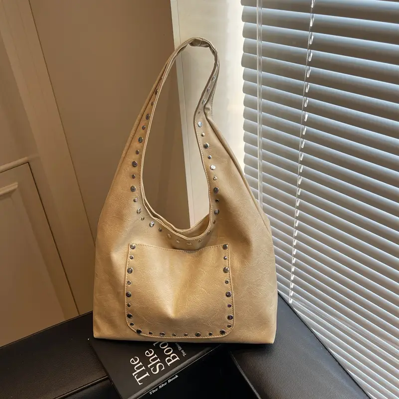 Studded Leather Shoulder Bag for Women 2026 - Image 2