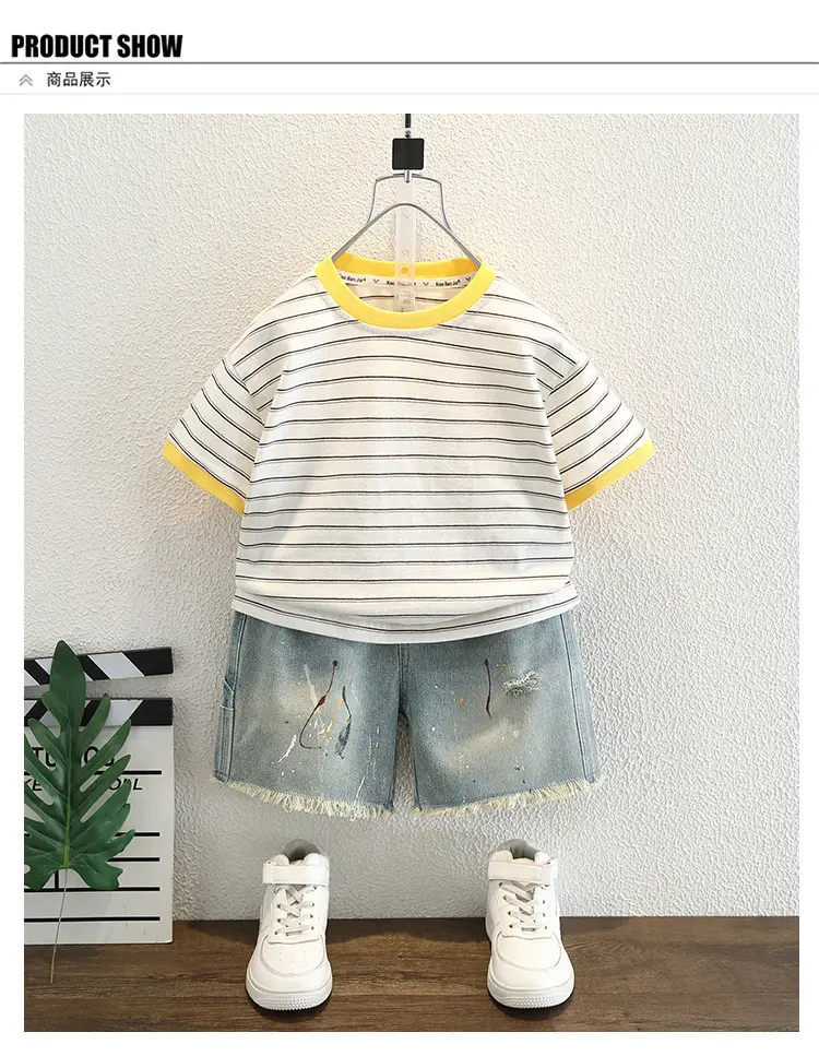 Boys Striped T-Shirt 2026 Summer Half Sleeve Top — feature 6