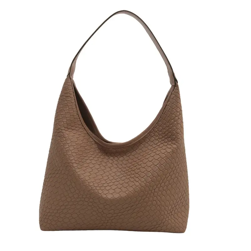 White Textured Large Capacity Women's Shoulder Bag - Image 10