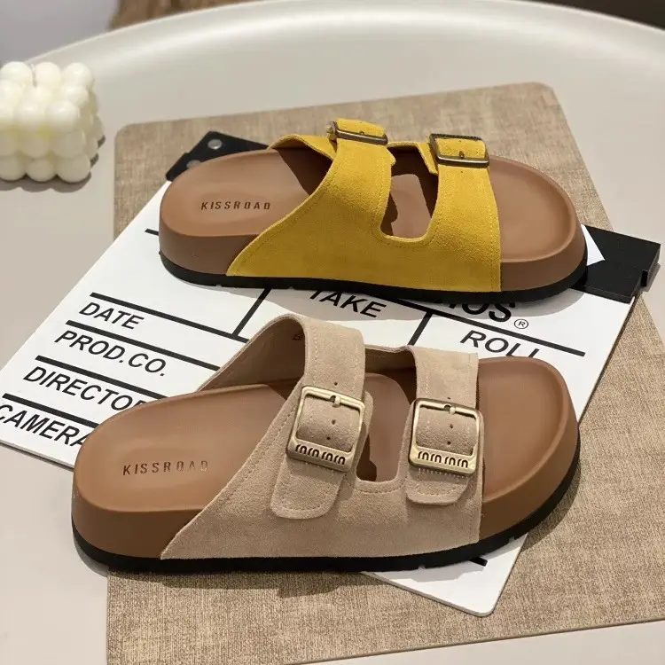 Birkenstock Sandals for Women's Summer Outer Wear 2025 New Style with Skirt, High-End Beach Sandals, Fashionable Pregnant Women's Slippers - Image 8
