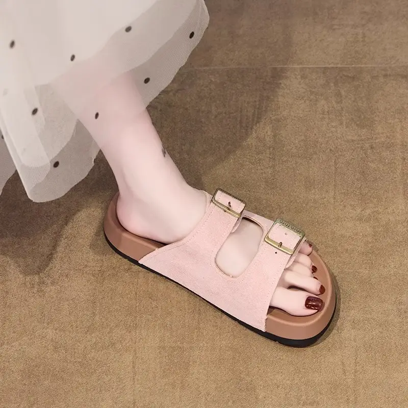 Birkenstock Sandals for Women's Summer Outer Wear 2025 New Style with Skirt, High-End Beach Sandals, Fashionable Pregnant Women's Slippers - Image 3