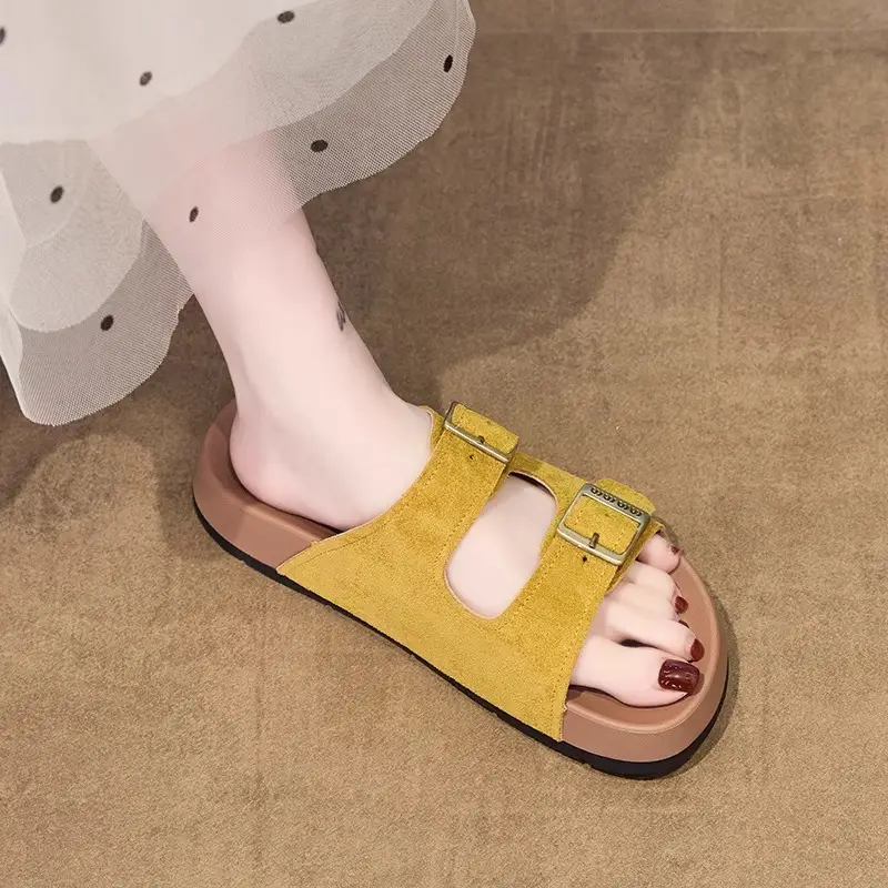 Birkenstock Sandals for Women's Summer Outer Wear 2025 New Style with Skirt, High-End Beach Sandals, Fashionable Pregnant Women's Slippers - Image 4