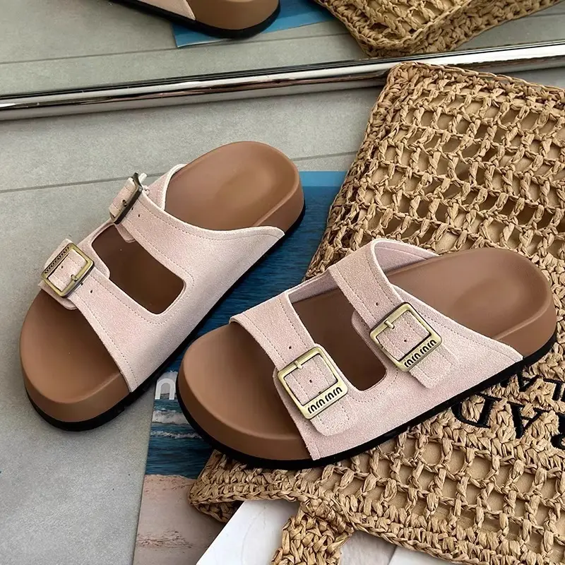 Birkenstock Sandals for Women's Summer Outer Wear 2025 New High-Bottom Style with Skirt French Thick-Soled Heightening Beach Slippers