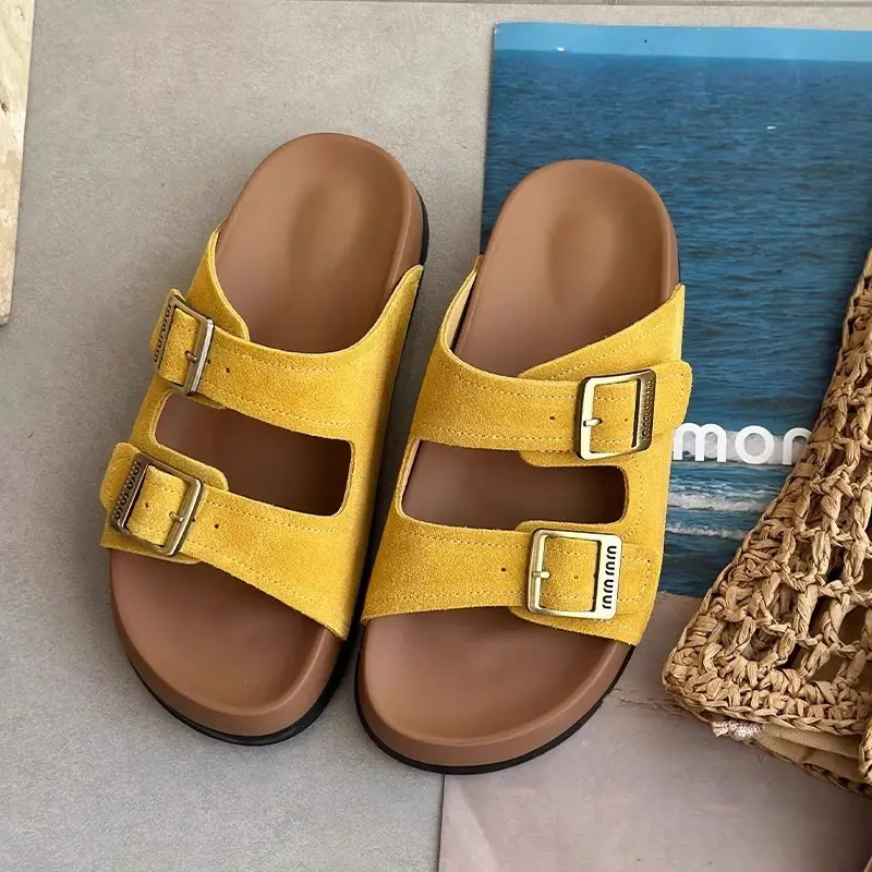 Birkenstock Sandals for Women's Summer Outer Wear 2025 New High-Bottom Style with Skirt French Thick-Soled Heightening Beach Slippers