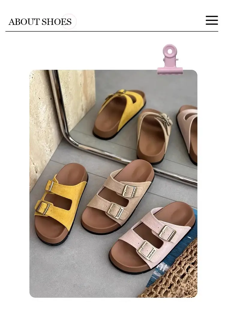 Birkenstock Sandals for Women's Summer Outer Wear 2025 New High-Bottom Style with Skirt French Thick-Soled Heightening Beach Slippers — feature 2