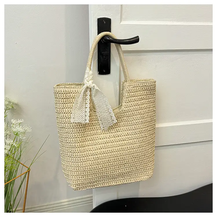 Hollow Straw Beach Bag Large Capacity Summer Casual Tote — feature 22