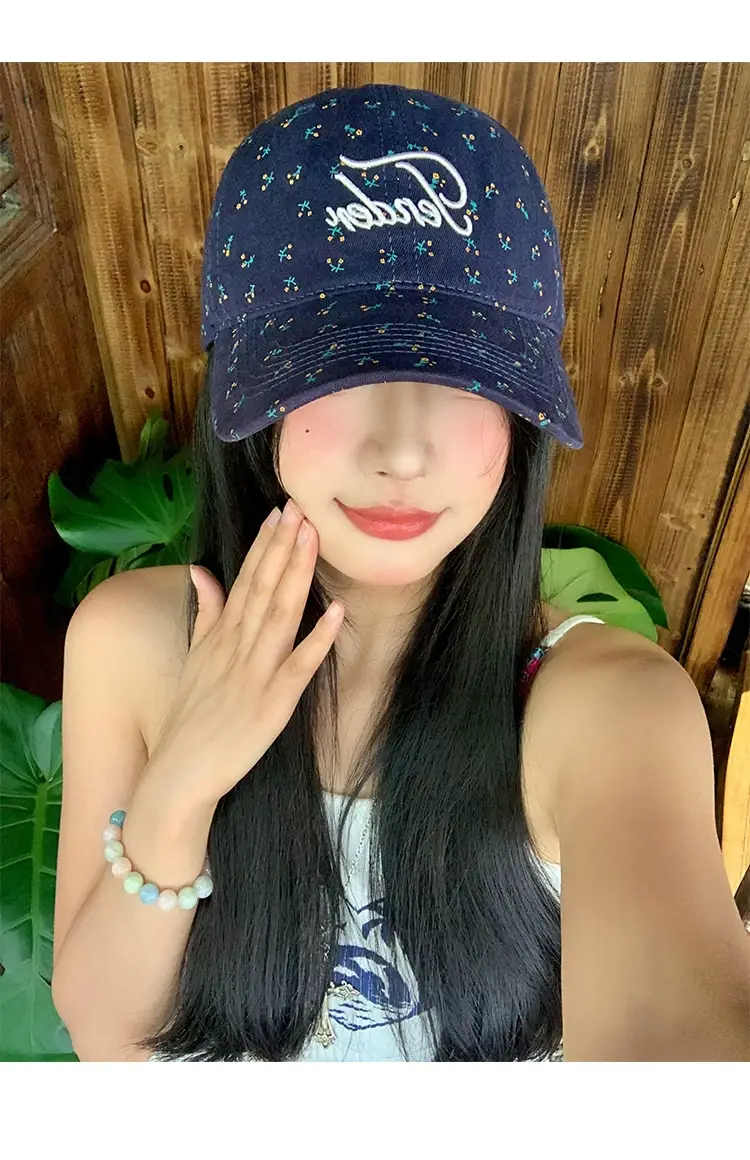 Women Floral Letter Cap Sunshade Baseball Cap — feature 11
