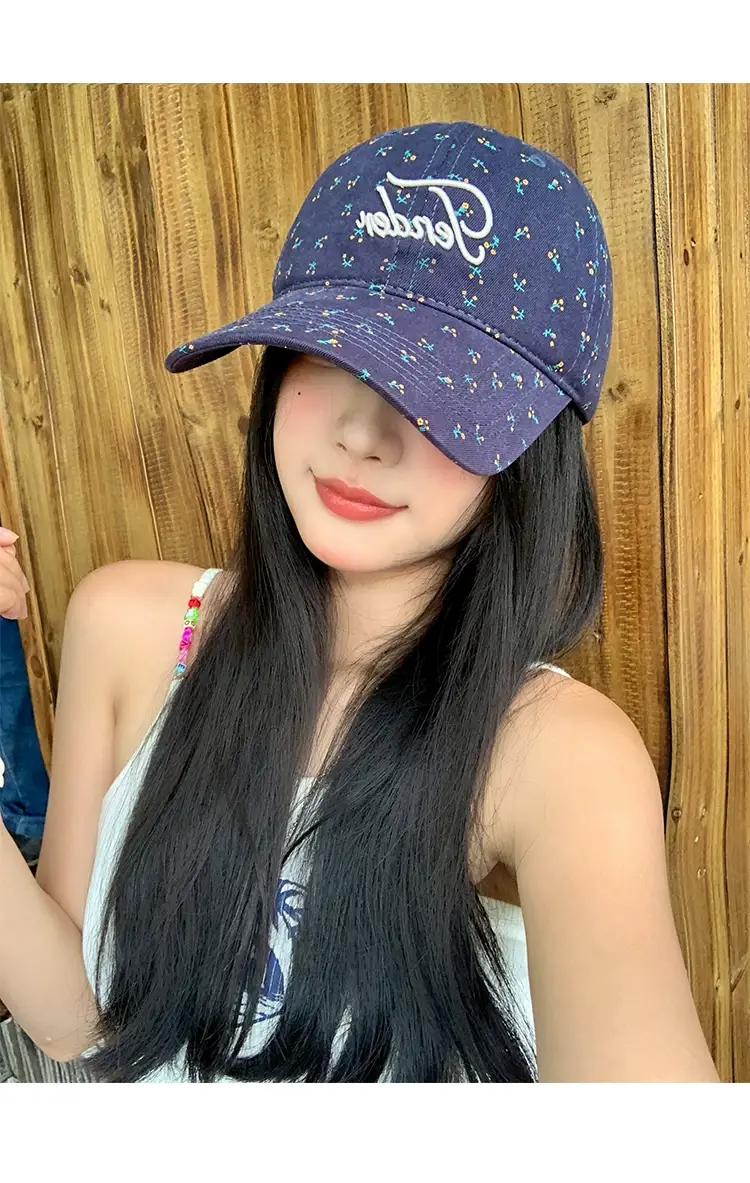 Women Floral Letter Cap Sunshade Baseball Cap — feature 12