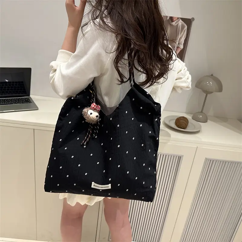 Women Polka Dot Chiffon Shoulder Bag Red 2025 - Image 9