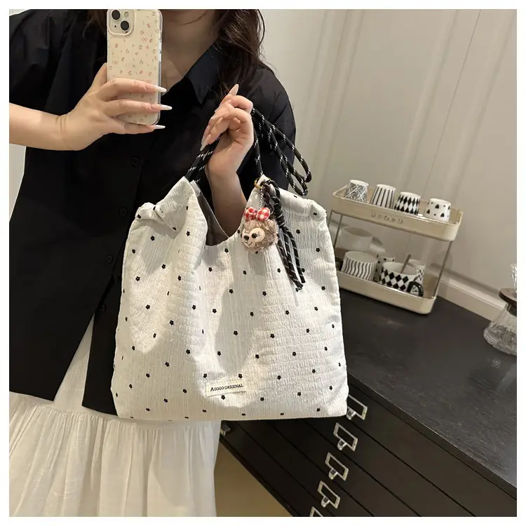 Women Polka Dot Chiffon Shoulder Bag Red 2025 — feature 8