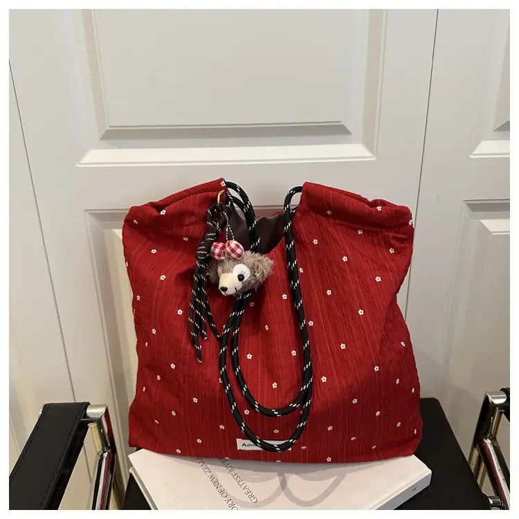 Women Polka Dot Chiffon Shoulder Bag Red 2025 - Image 3