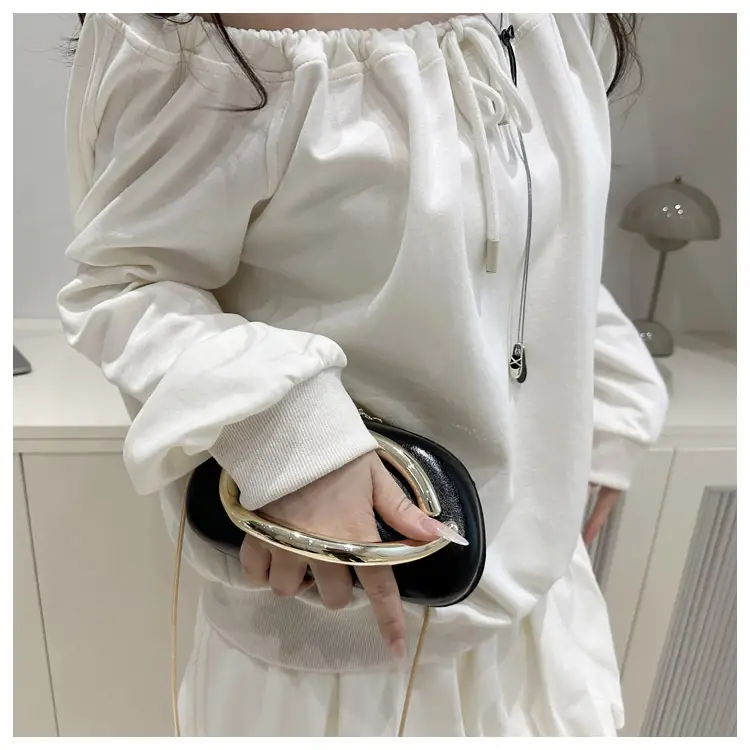 Pink Metal Hardware Women's Shoulder Clutch — feature 10