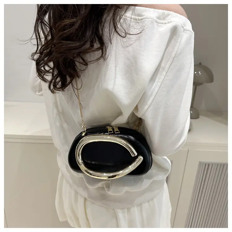 Pink Metal Hardware Women's Shoulder Clutch — feature 11
