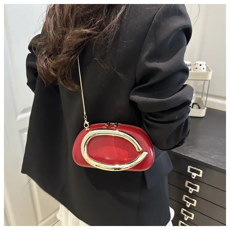Pink Metal Hardware Women's Shoulder Clutch — feature 13