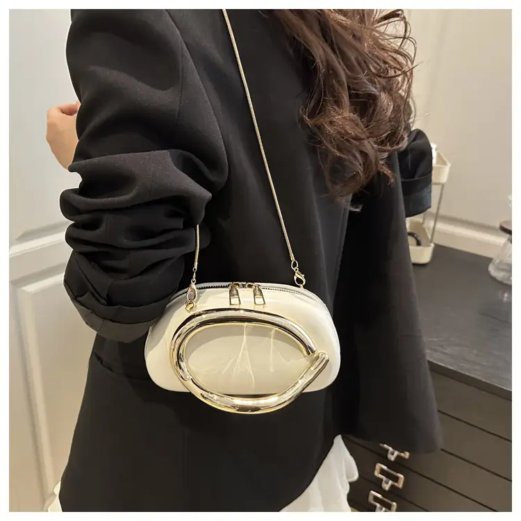 Pink Metal Hardware Women's Shoulder Clutch — feature 14