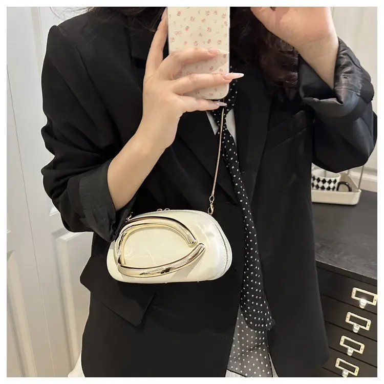 Pink Metal Hardware Women's Shoulder Clutch — feature 15