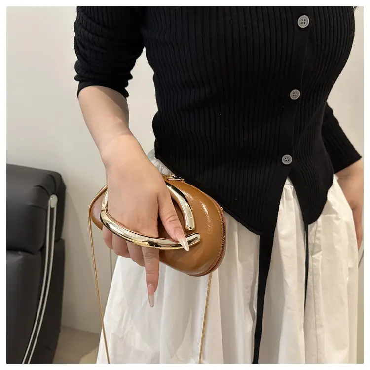 Pink Metal Hardware Women's Shoulder Clutch — feature 18