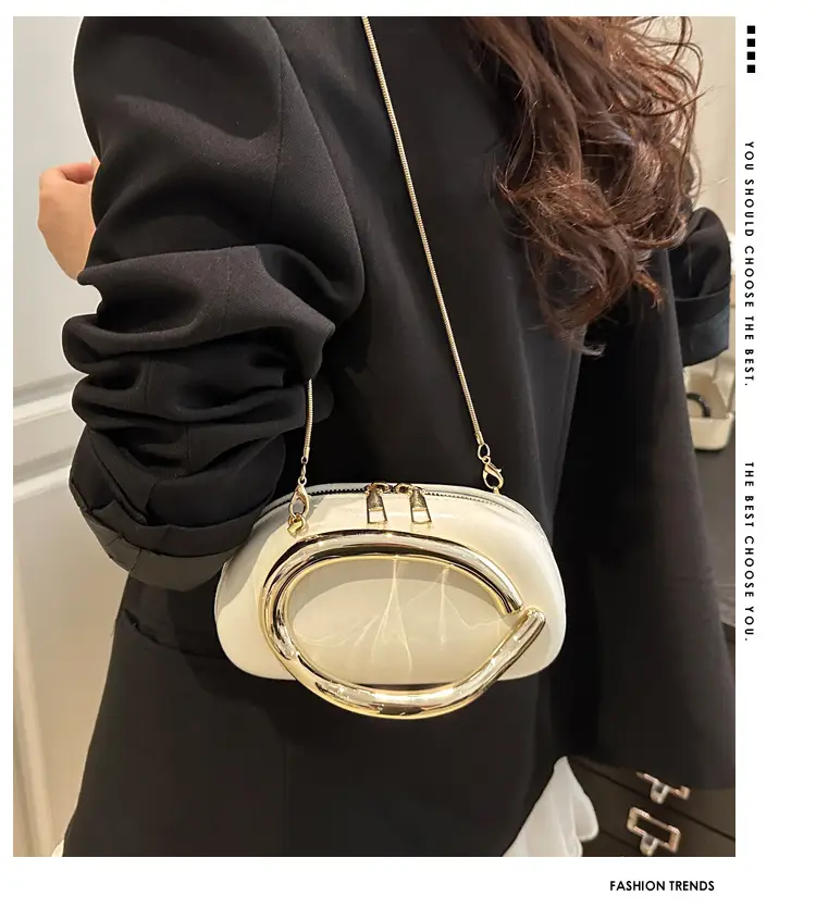 Pink Metal Hardware Women's Shoulder Clutch — feature 2