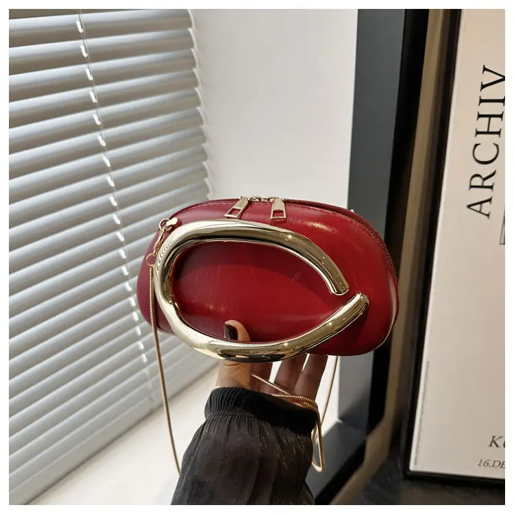 Pink Metal Hardware Women's Shoulder Clutch — feature 27