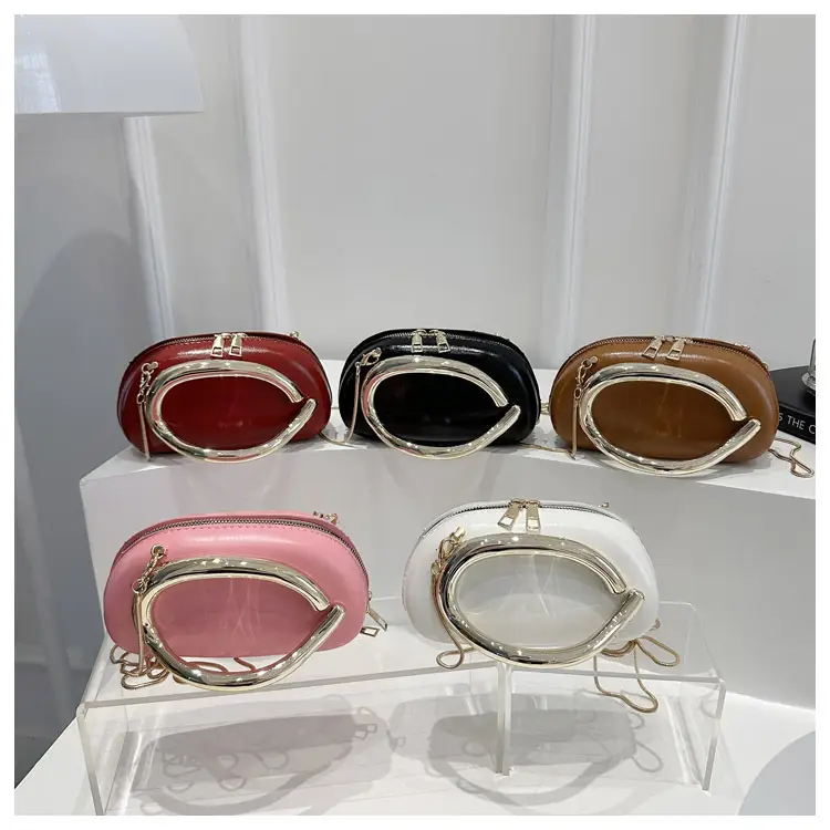 Pink Metal Hardware Women's Shoulder Clutch — feature 30