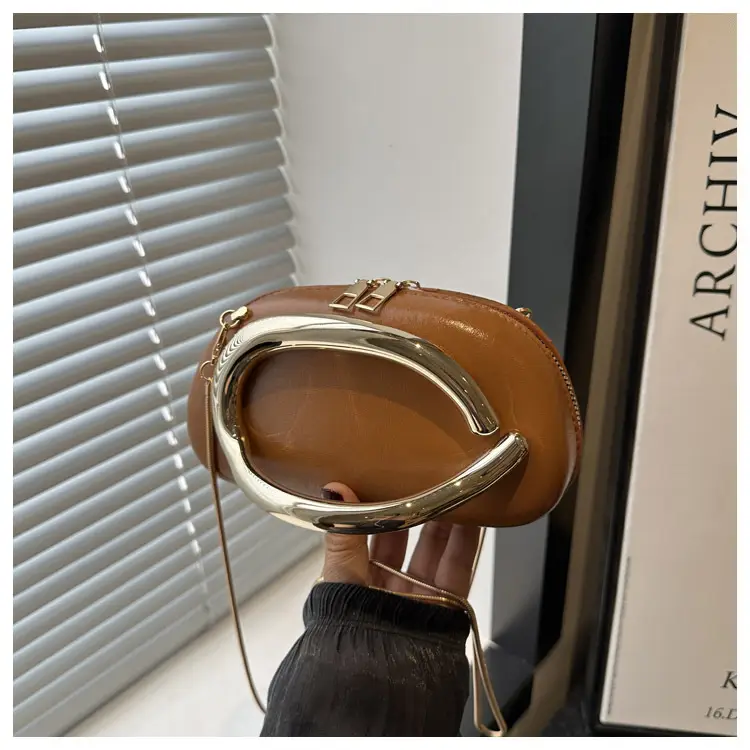 Pink Metal Hardware Women's Shoulder Clutch