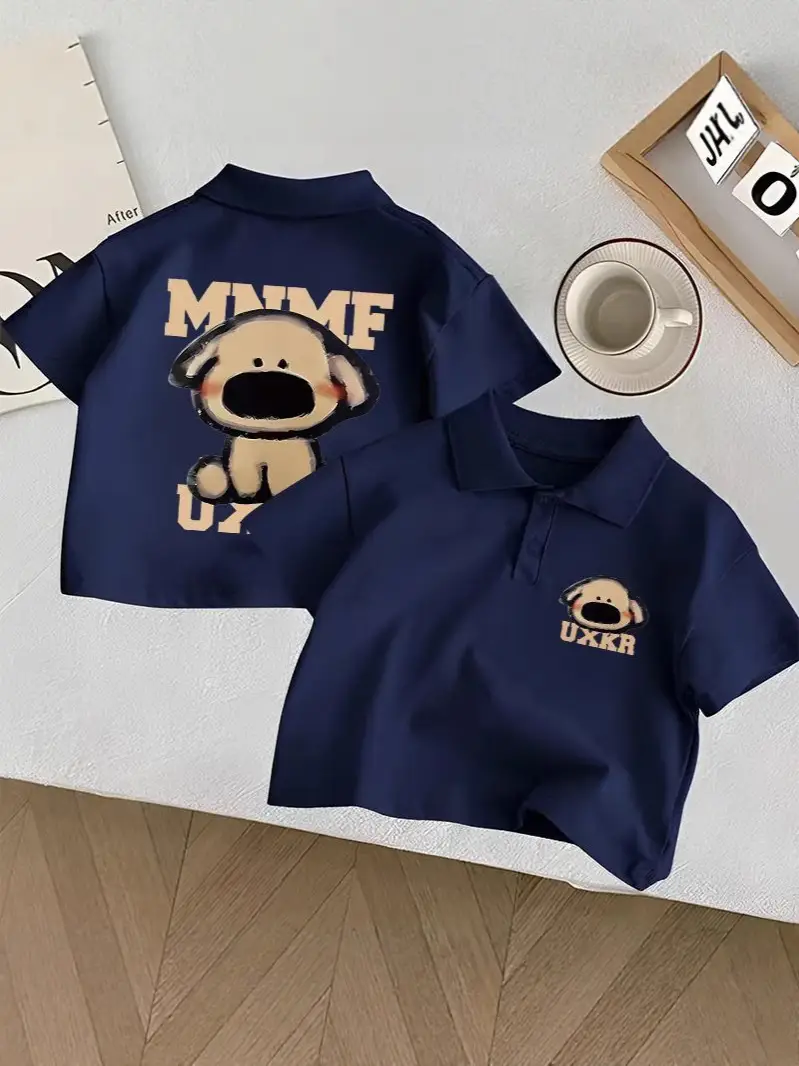 Pure Cotton Kids Polo Shirt Set Navy Blue 2025 - Image 4