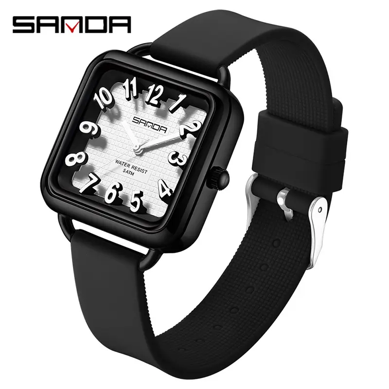 Sanda Green Quartz Watch for Students Exam Wear