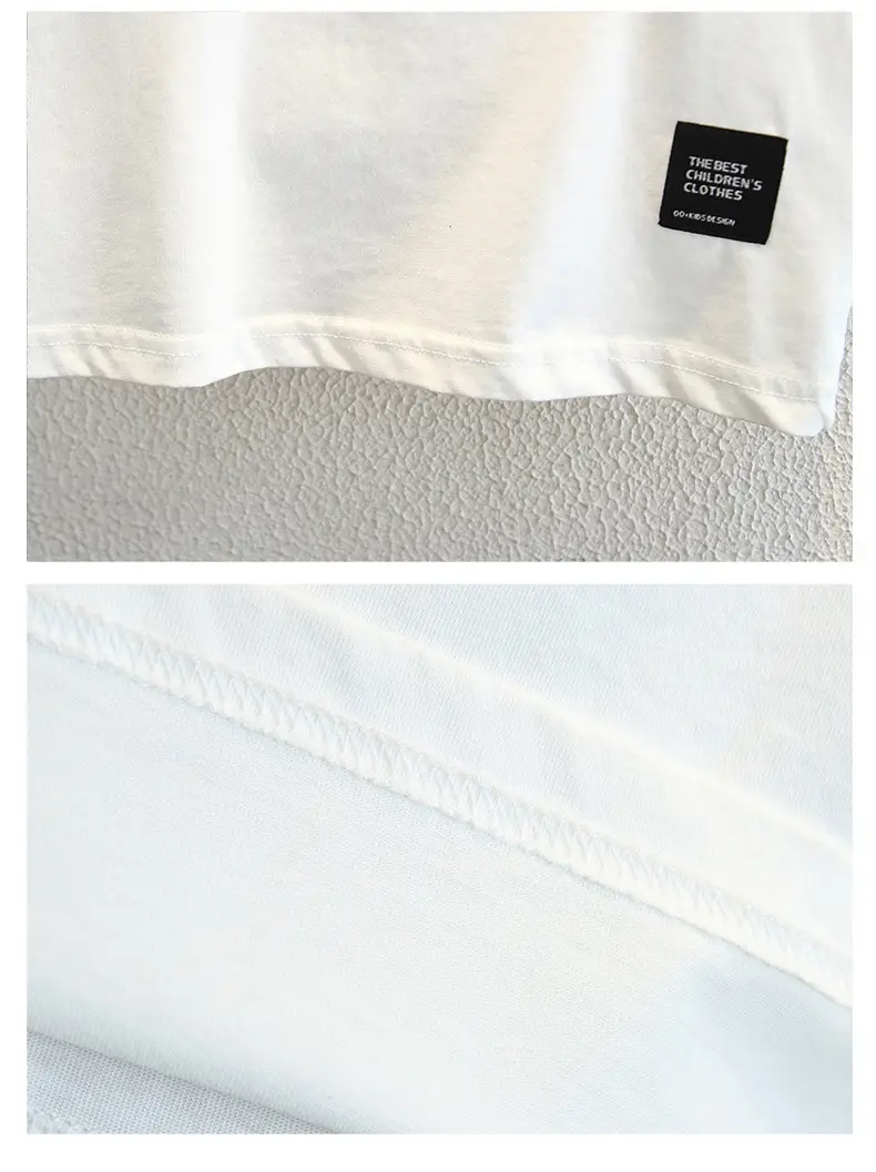 Boys White Short Sleeve T-Shirt 2025 Summer — feature 11
