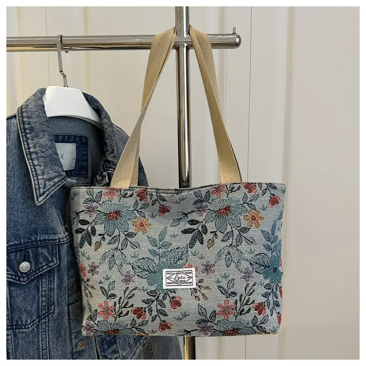Large Capacity Ethnic Floral Canvas Shoulder Bag for Women — feature 19