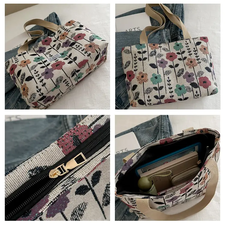 Large Capacity Ethnic Floral Canvas Shoulder Bag for Women — feature 8