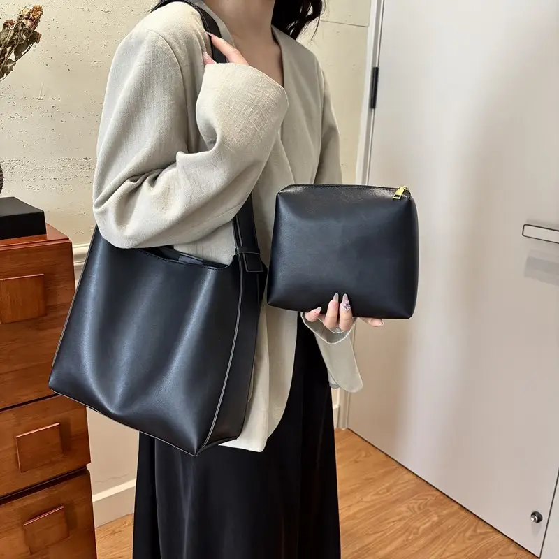 2025 Summer New Retro High-End Maillard Tote Bag Large Capacity Shoulder Bag - Image 8