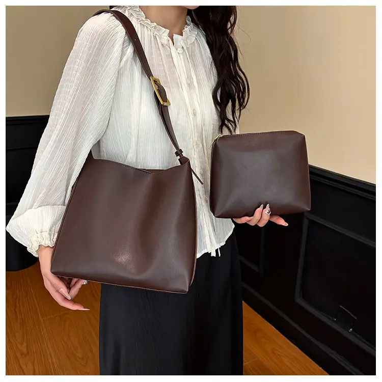 2025 Summer New Retro High-End Maillard Tote Bag Large Capacity Shoulder Bag — feature 12