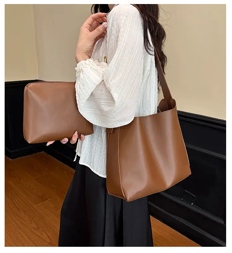 2025 Summer New Retro High-End Maillard Tote Bag Large Capacity Shoulder Bag — feature 5