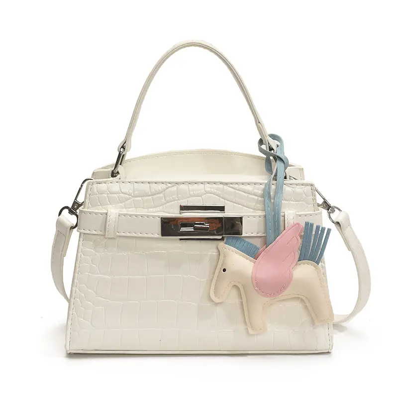 Elegant Croc Leather Shoulder Bag for Women White - Image 19