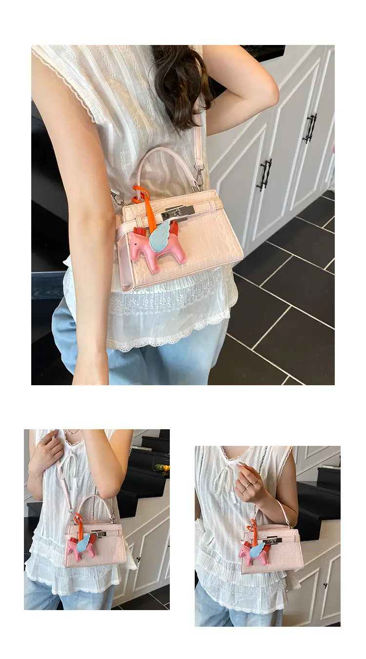 Elegant Croc Leather Shoulder Bag for Women White — feature 10