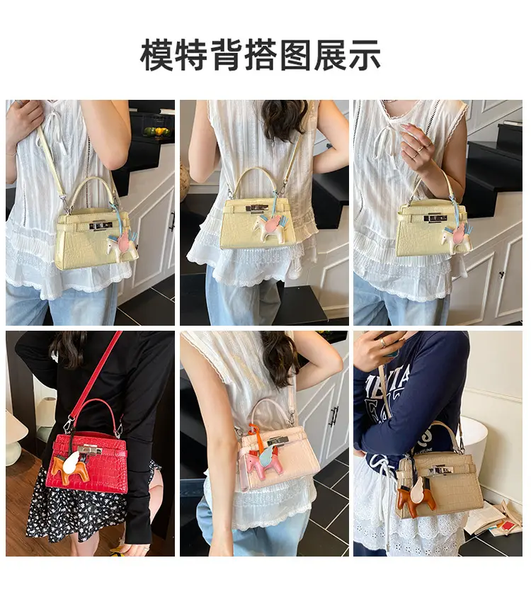Elegant Croc Leather Shoulder Bag for Women White — feature 3