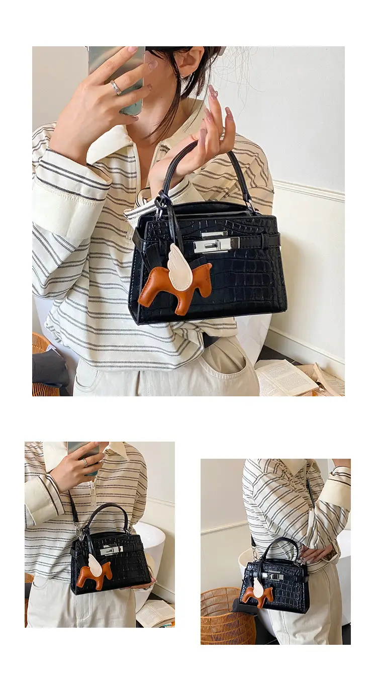 Elegant Croc Leather Shoulder Bag for Women White — feature 6