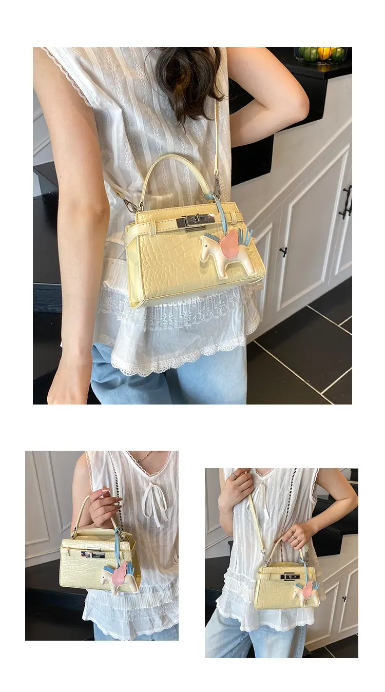 Elegant Croc Leather Shoulder Bag for Women White — feature 9