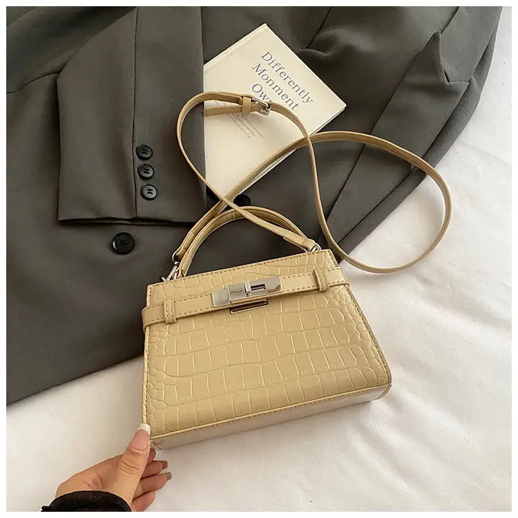 Elegant Croc Leather Shoulder Bag for Women White - Image 11