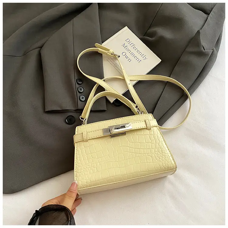 Elegant Croc Leather Shoulder Bag for Women White - Image 14