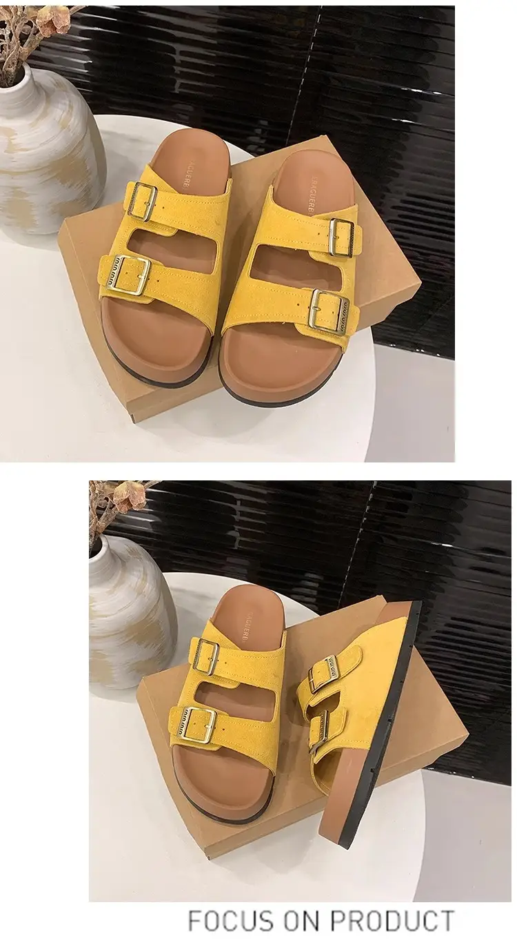 Thick-Soled Birkenstock Sandals for Women to Wear Outside in Summer, Fashionable 2025 New Women's High-Bottom Beach Slippers — feature 11